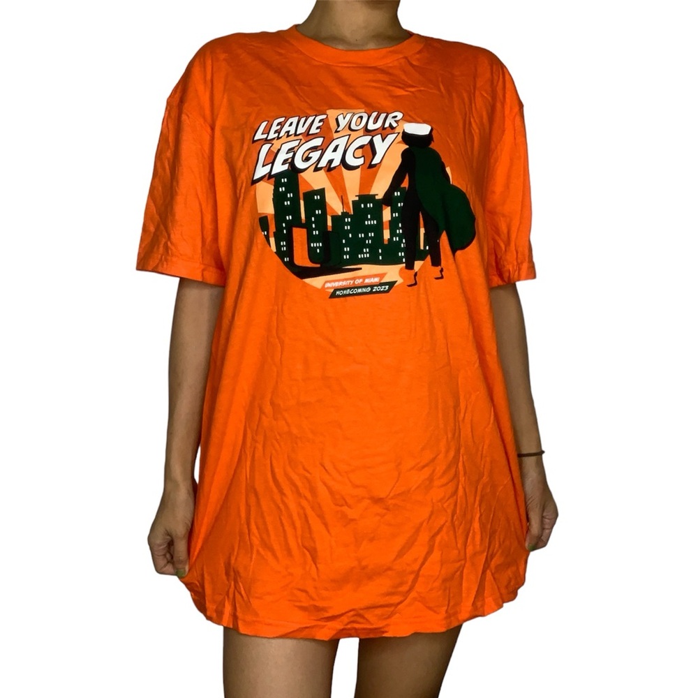 University of Miami UM orange, black, and white graphic t-shirt dress Summer